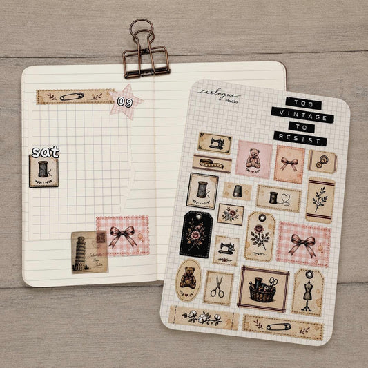 Vintage Sewing tag Sticker Sheet — image 2