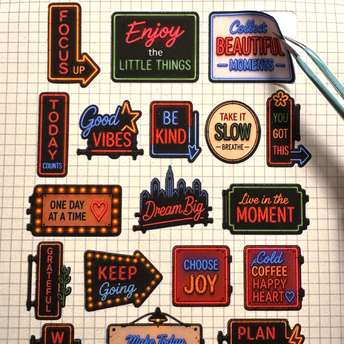 Neon Quote Sticker Sheet — image 3
