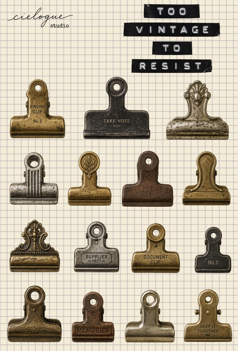 Vintage Binder Clip Sticker Sheet — image 3