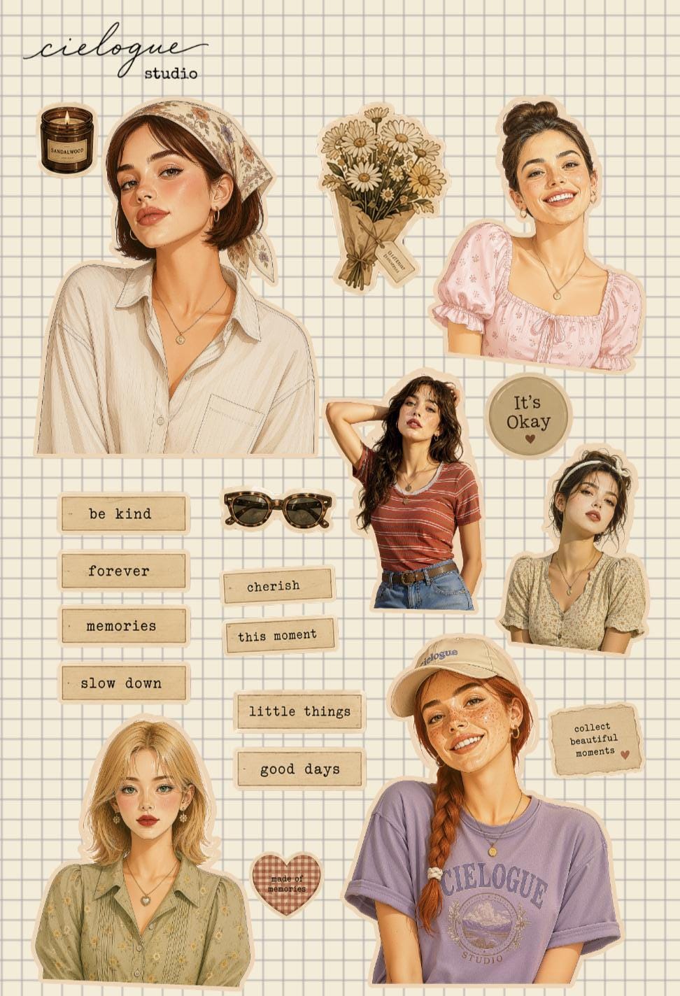 Vintage Girl Sticker Sheet — image 3