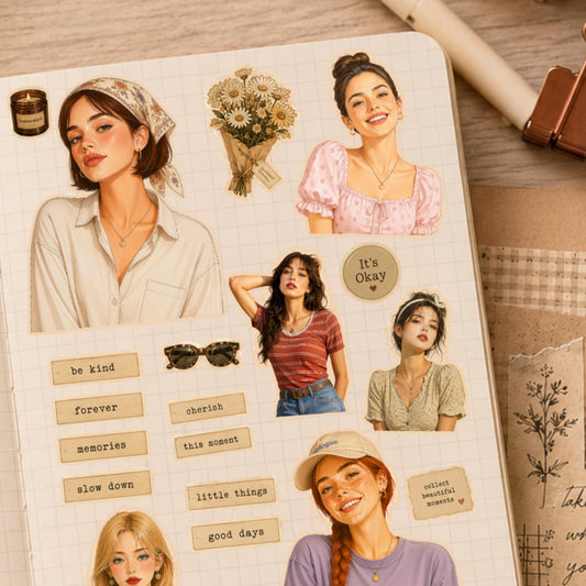 Vintage Girl Sticker Sheet — image 2