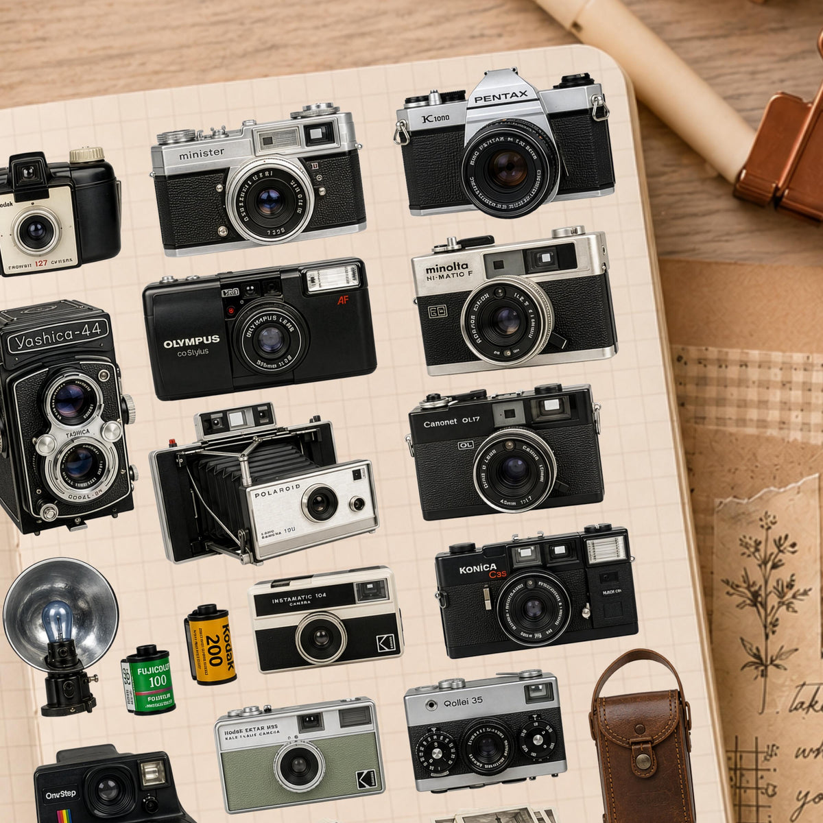 Vintage Camera Sticker Sheet