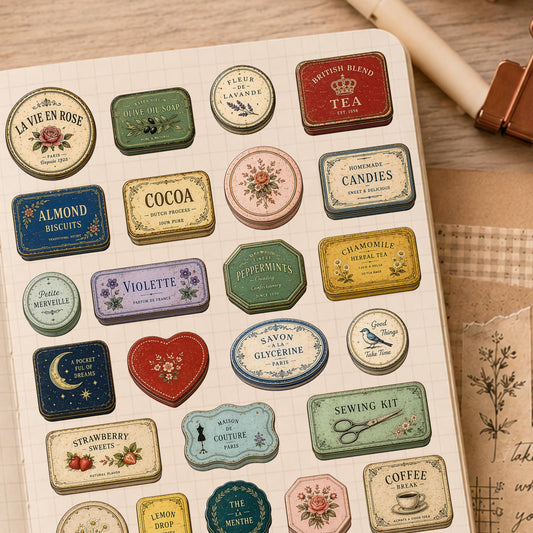 Vintage Tin Case Sticker Sheet — image 2