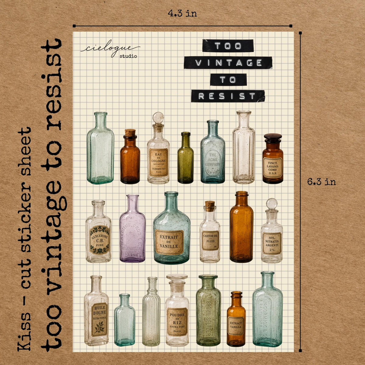 Vintage Apothecary Bottles Sticker Sheet — image 3