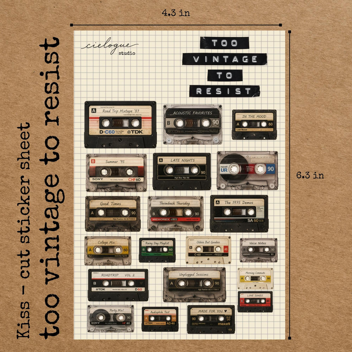 Retro Cassette Tape Sticker Sheet — image 2