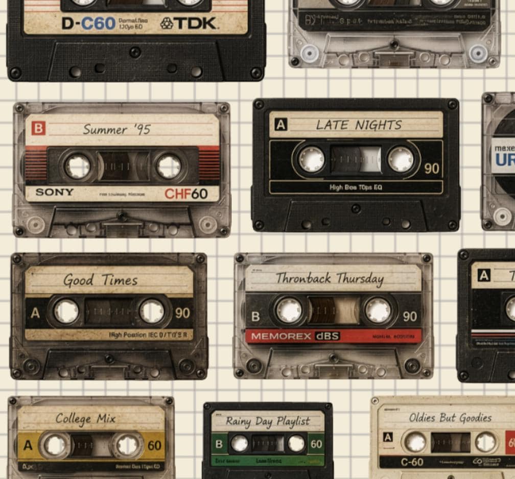 Retro Cassette Tape Sticker Sheet