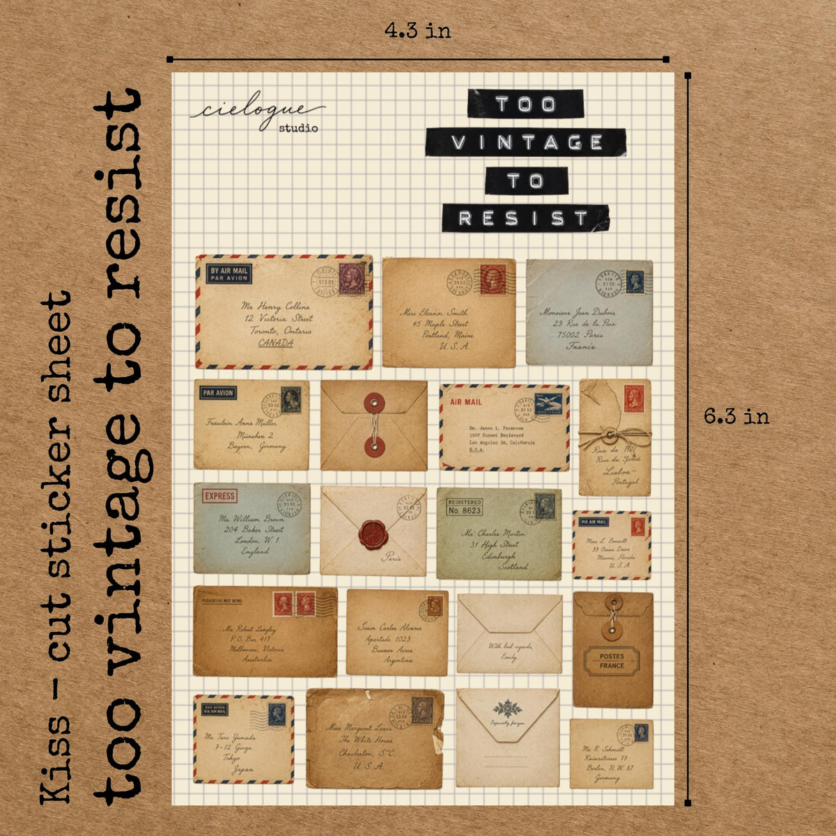Vintage Envelope Sticker Sheet