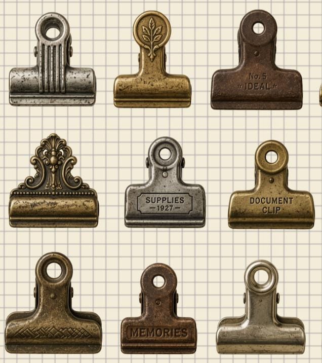 Vintage Binder Clip Sticker Sheet — image 2
