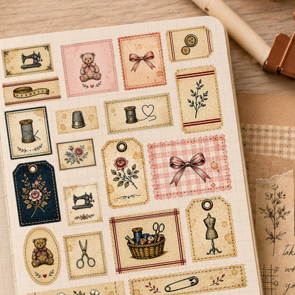 Vintage Sewing tag Sticker Sheet — image 4