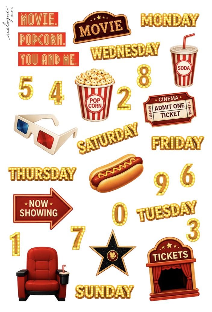 Retro Movie Night Sticker Sheet — image 5