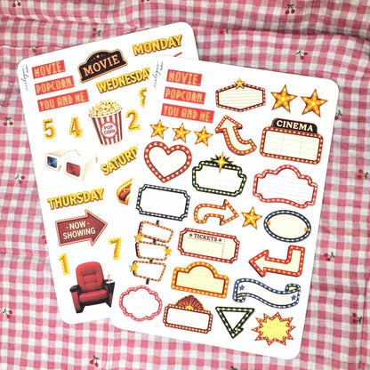 Retro Movie Night Sticker Sheet