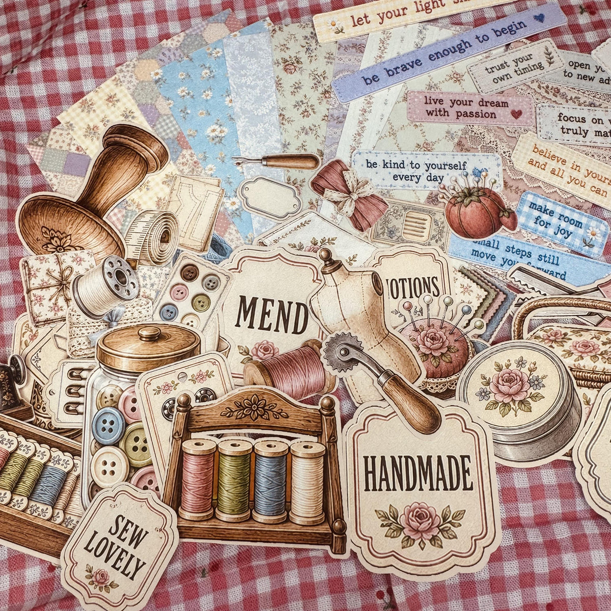 Sewing Theme Sticker Tin box — image 3