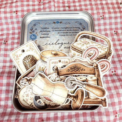 Sewing Theme Sticker Tin box — image 2