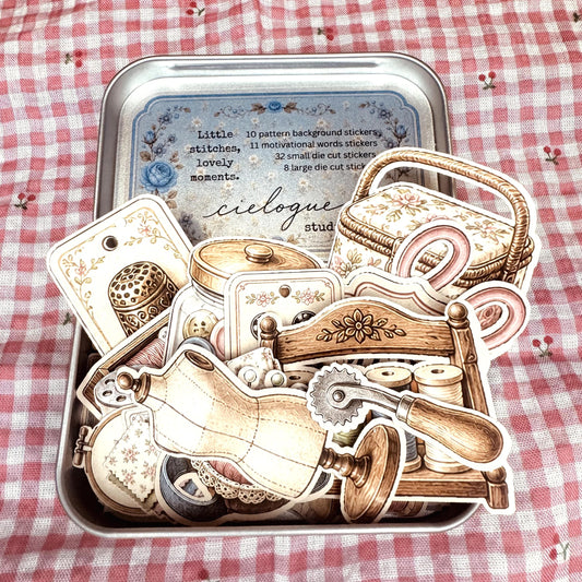 Sewing Theme Sticker Tin box — image 2