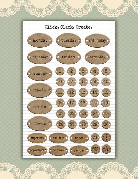 Date & Weekday Stickers