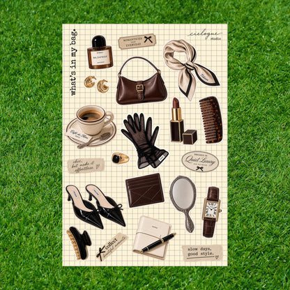 Daily Essentials Sticker Sheet — Brown