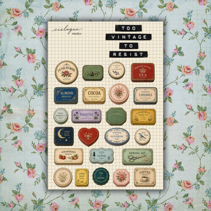 Vintage Tin Case Sticker Sheet