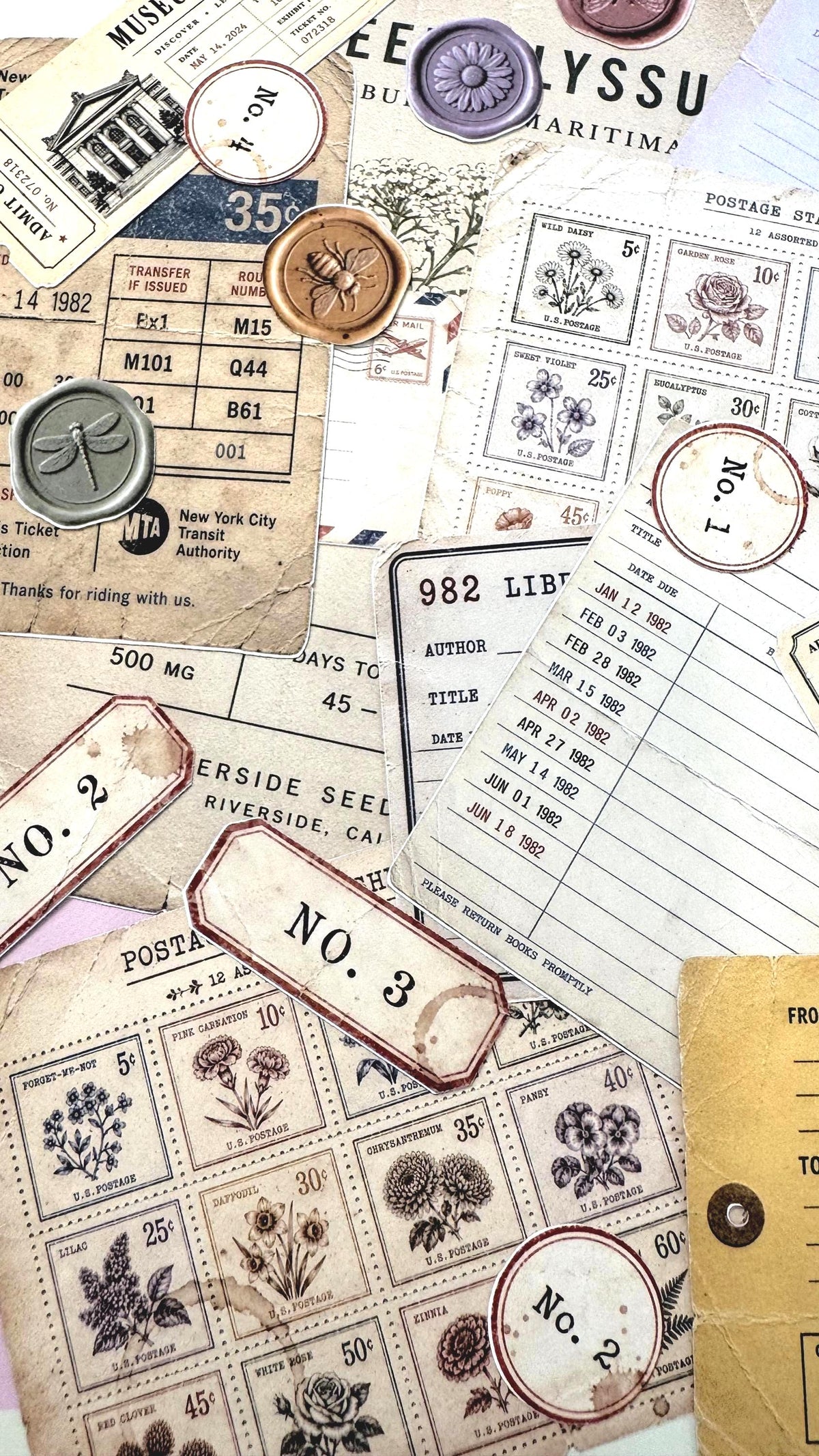 Vintage Ephemera Sticker Sheet