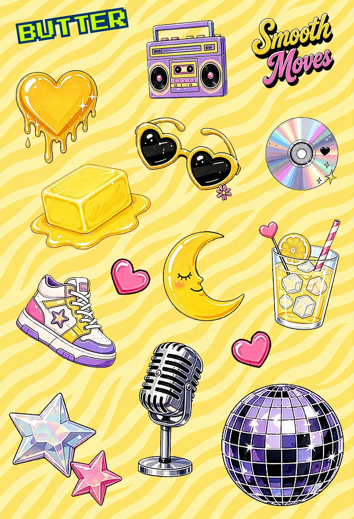 2 pack Holographic Retro Y2K Stickers — image 3