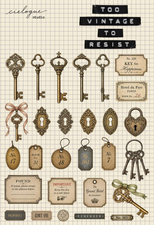 Vintage Key Sticker Sheet