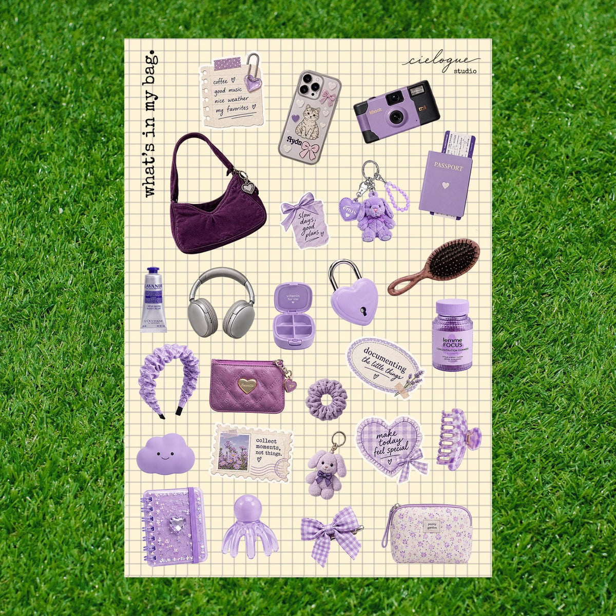 Daily Essentials Sticker Sheet — Purple