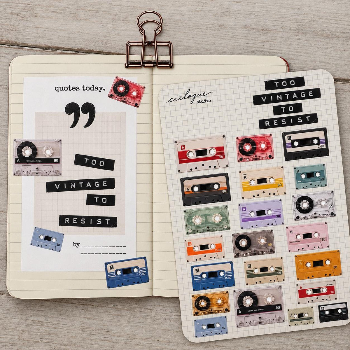 Vintage Cassette Tape Sticker sheet — image 3