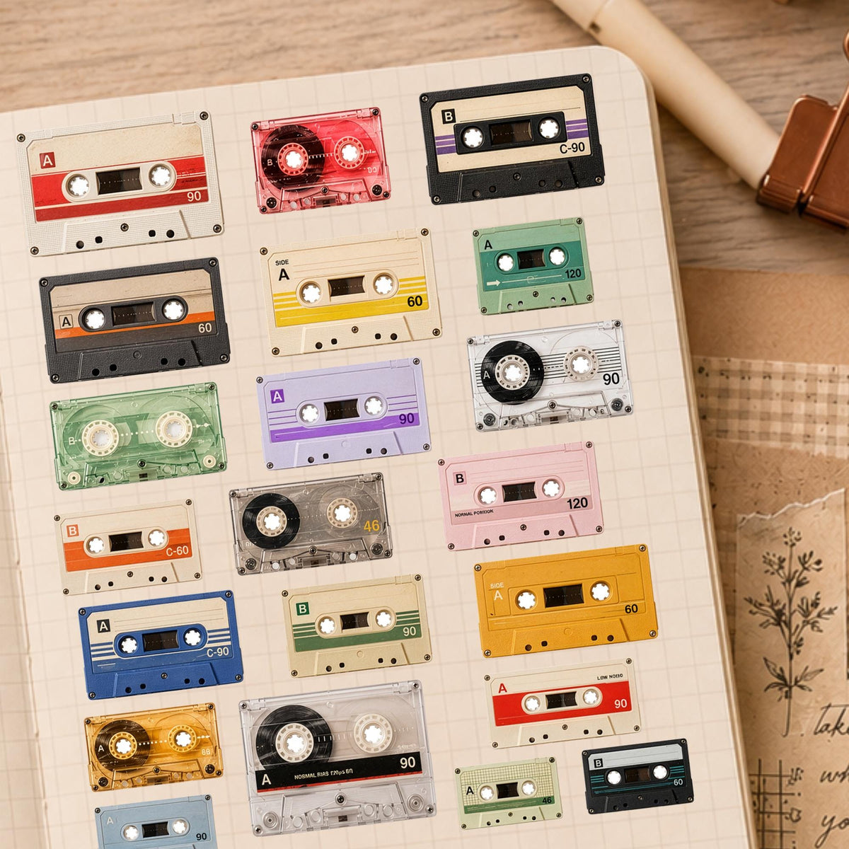 Vintage Cassette Tape Sticker sheet — image 5