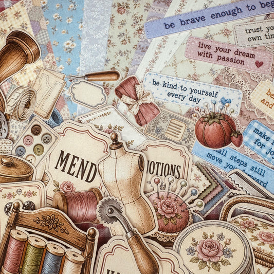 Sewing Theme Sticker Tin box