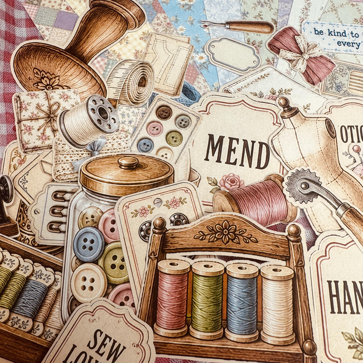 Sewing Theme Sticker Tin box — image 4