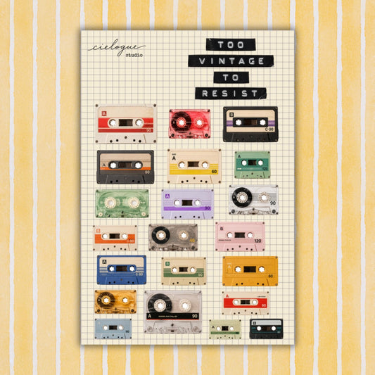 Vintage Cassette Tape Sticker sheet — image 2