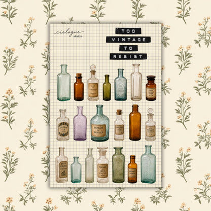 Vintage Apothecary Bottles Sticker Sheet