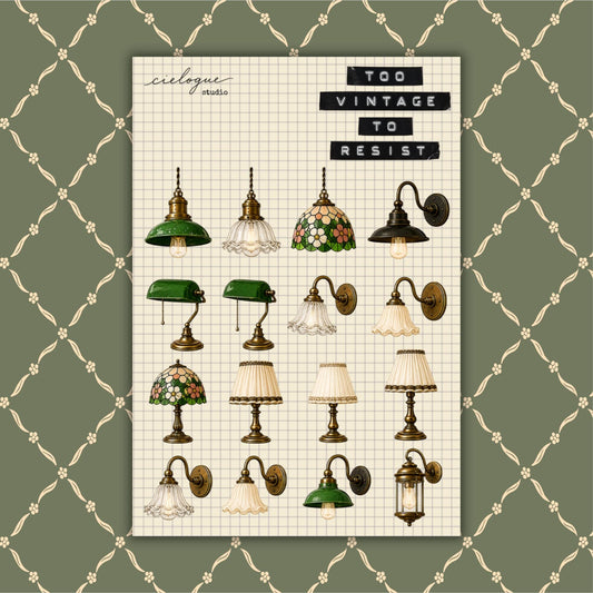 Vintage Lamp Sticker Sheet