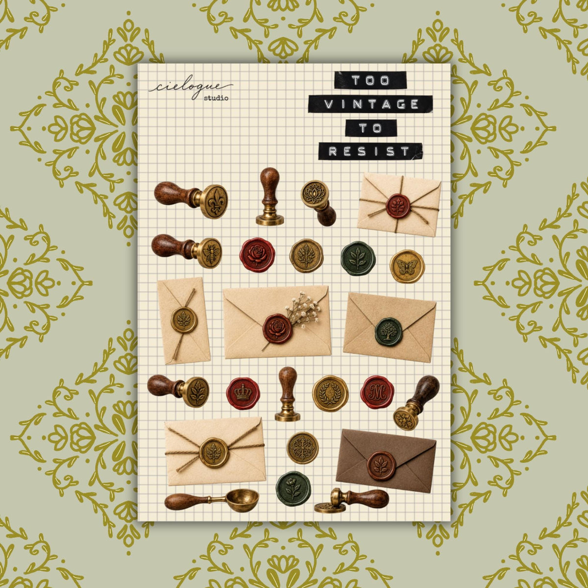 Vintage Wax Seal Stickers Sheet