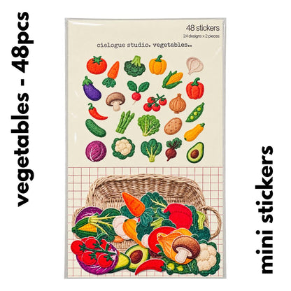Vegetable Mini Stickers - 48 pcs