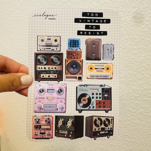 Vintage Tape Recorder Sticker Sheet — image 2