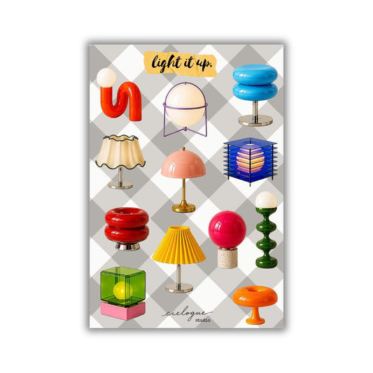 Mid Century Lamp Stickers