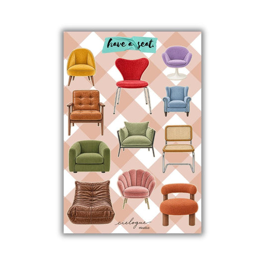 Mid Century Modern Furniture Stickers - Chairs