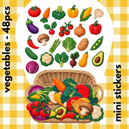 Vegetable Mini Stickers - 48 pcs — image 2