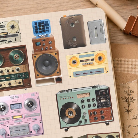 Vintage Tape Recorder Sticker Sheet