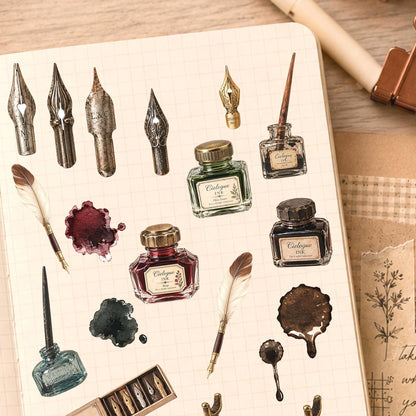 Ink Bottle & Fountain Pen Sticker Sheet — image 2