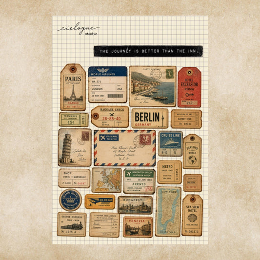 Vintage Travel Sticker Sheet